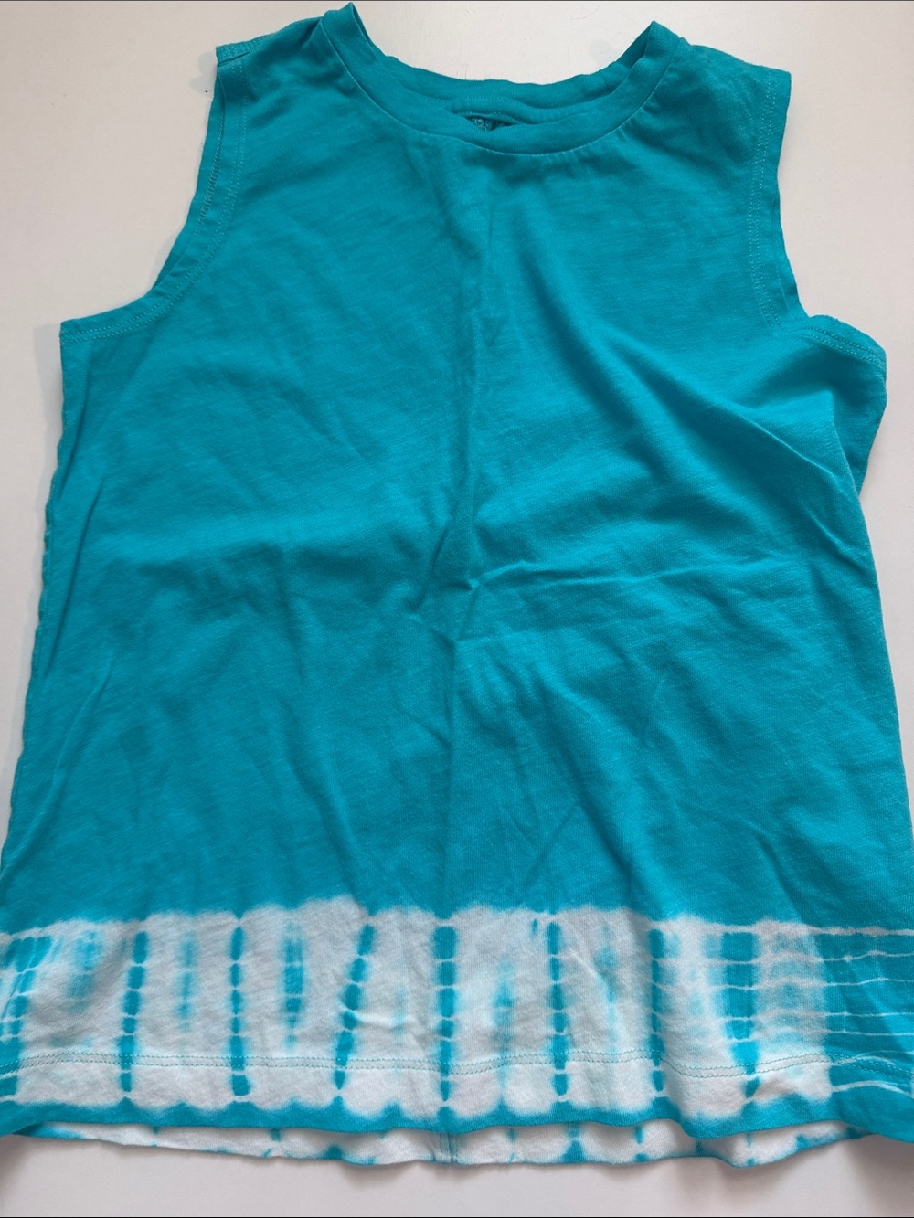 Athleta Girl Teal Tie-Dye Hem Sleeveless Tank